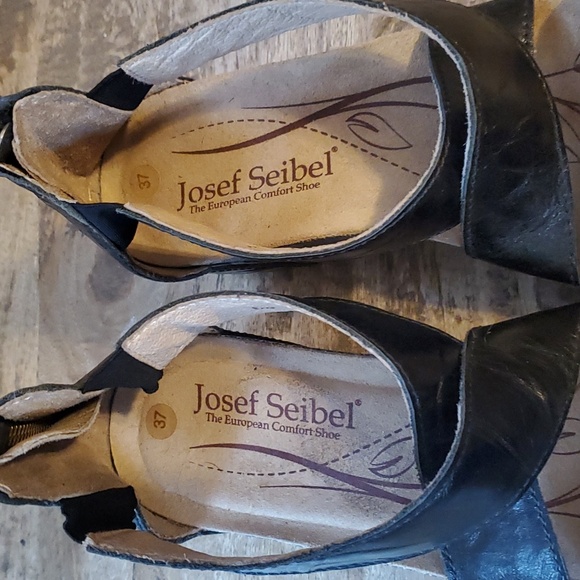 Josef Seibel Meike Leather Kork Wedge Sandals 37 - Picture 6 of 8